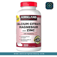 Kirkland Calcium Citrate Magnesium and Zinc, With D3 500 Tablets
