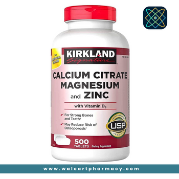 Kirkland Calcium Citrate Magnesium and Zinc, With D3 500 Tablets