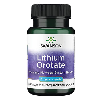 Swanson Ultra Lithium Orotate 5 mg Mineral Supplement - 60 Vegetable Capsules