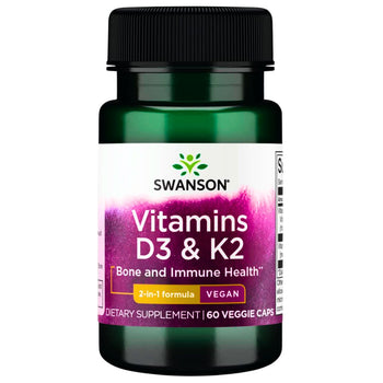 Swanson Vitamins D3 & K2 60 Veg Caps