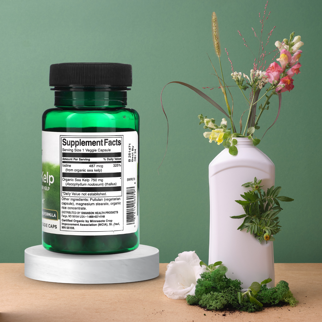 Swanson, Scottish Kelp, Made With Organic Sea Kelp, 750 mg, 30 Veggie Capsules