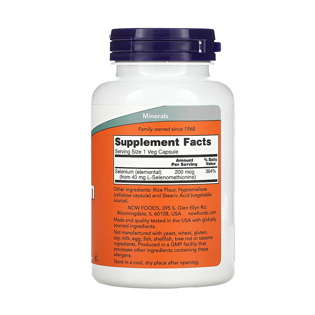 NOW Foods, Selenium, 200 mcg, 180 Veg Capsules