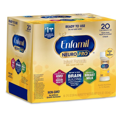 Enfamil NeuroPro GMO-Free Liquid Baby Formula , 8 Fl Oz Bottles, 6 count