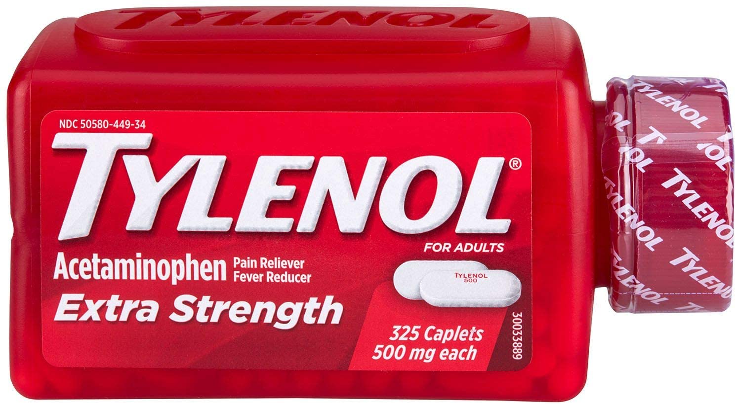 Tylenol Extra Strength 500 mg Caplets Fever Reducer and Pain Reliever, 325 ct