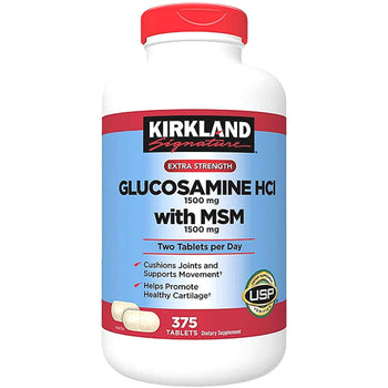 Kirkland Signature Extra Strength Glucosamine HCI 1500mg With MSM 1500 mg 375 Tab