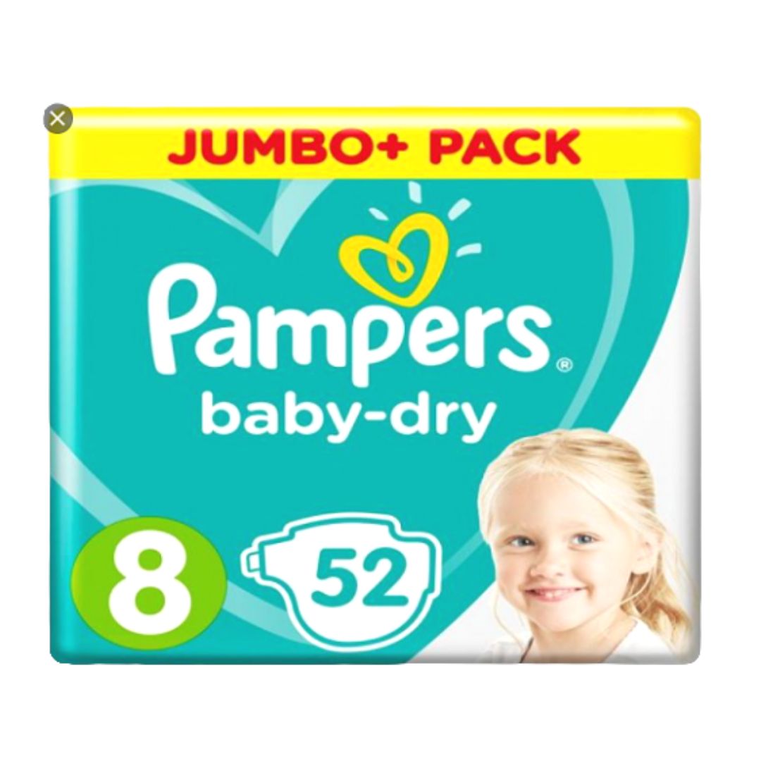 Pampers Baby Size 8 Belt 17kg+ 52 Pcs (UK)