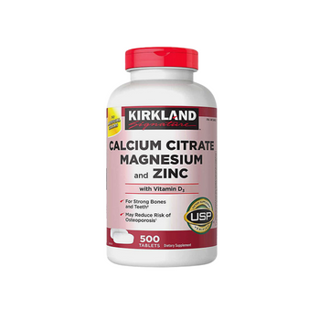 Kirkland Calcium Citrate Magnesium and Zinc, With D3 500 Tablets